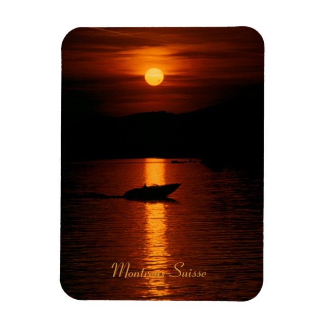 Soleil couchant Montreux Suisse Flexi Magnet (Vertical)