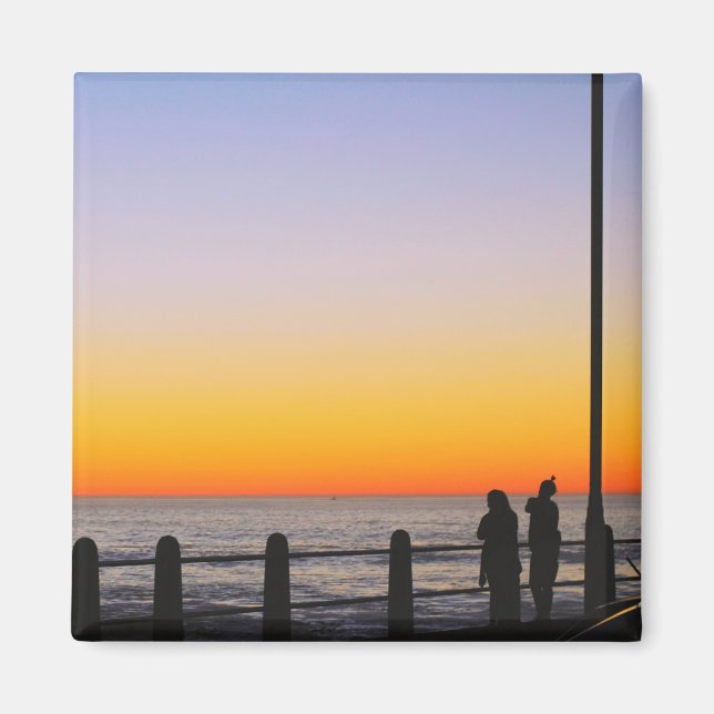 Soleil Coucher Sea Ocean Friends Magnet (Devant)