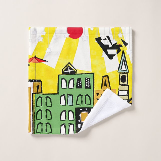 SOLEIL DANS LA VILLE (Gant de toilette)