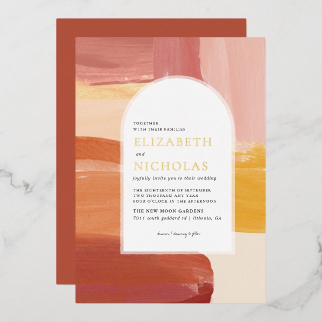 Soleil de Terracotta | Boho Faire-part de mariage (Recto/Verso)