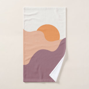 Soleil descend derrière les collines pourpres