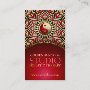 Soleil Doré Yoga Reiki Balance Rouge Cartes de vis