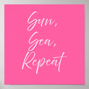 Soleil Mer Répéter Affiche Rose Prépa Côtière