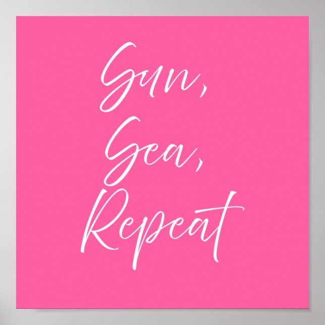 Soleil Mer Répéter Affiche Rose | Prépa Côtière (Devant)