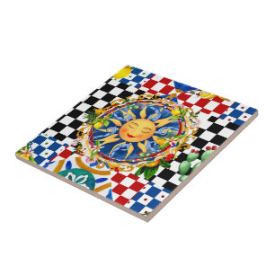 soleil sicilien, citron, carreaux méditerranéens,
