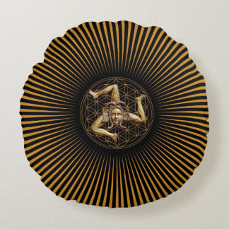 Soleil sicilien, illusion optique, Coussin rond