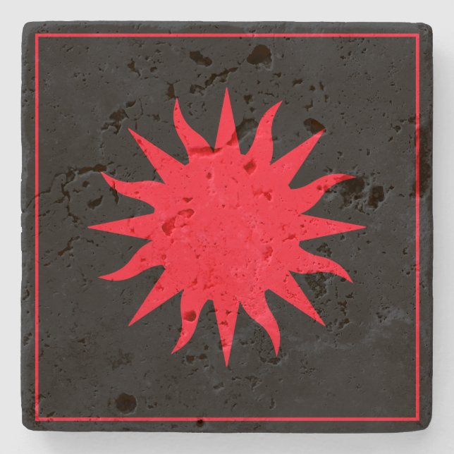 Soleil Sun Sonne Steinuntersetzer (Vorderseite)