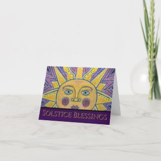 Soleil sur un jour neigeux Carte de voeux pliée