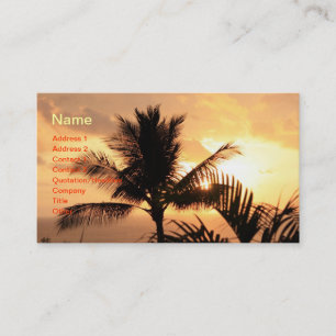 Soleil Tropical d'or et Carte de visite de palmier
