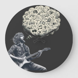 Solfeggio explodierender Gitarrenspieler Große Wanduhr