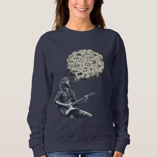 Solfeggio explodierender Gitarrenspieler Sweatshirt (Vorderseite)