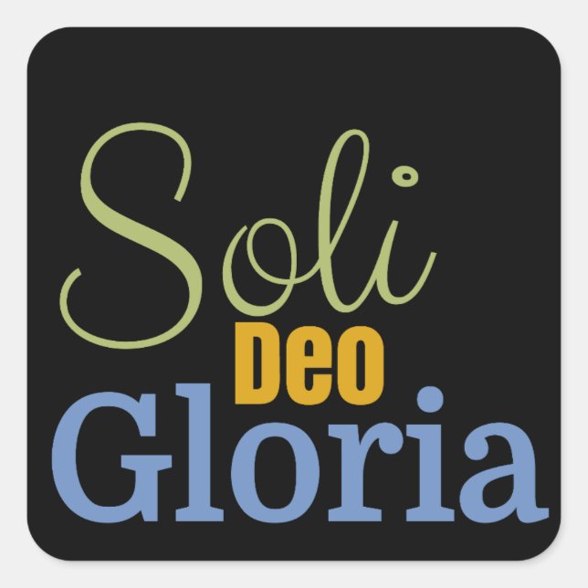 Soli Deo Gloria Quadratischer Aufkleber (Vorderseite)