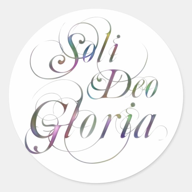 Soli Deo Gloria Runder Aufkleber (Vorderseite)