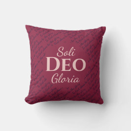 Soli Deo Gloria TO GOD BE THE GLORY Burgund Navy Kissen
