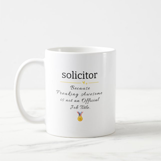 Solicitor Funny Job Title Kaffeetasse (Links)
