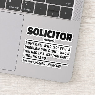 Solicitor Noun definiert Coolen Rechtsanwalt im Ju Aufkleber