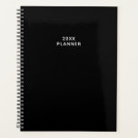 Solid All Black Custom 2024 2025 Planer<br><div class="desc">Vollständig schwarzer,  benutzerdefinierter Planer. Personalisieren Sie die Vorderseite mit dem Jahr,  Ihrem Namen oder jedem Text,  den Sie gewollt und behalten haben.</div>