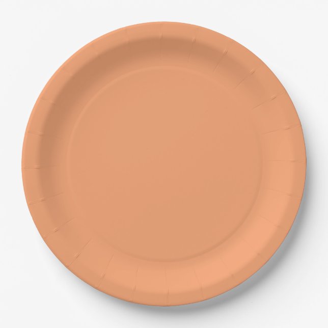 Solid Apricot Schlicht Pappteller (Vorderseite)