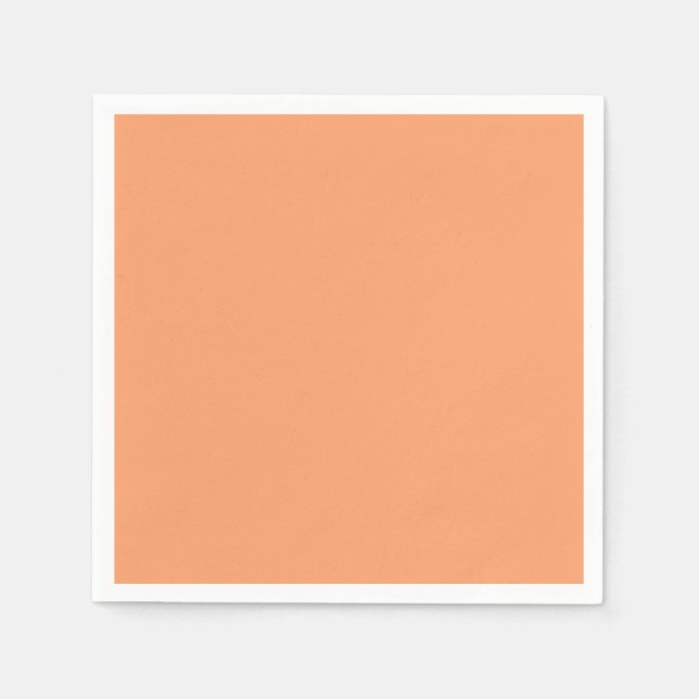 Solid Apricot Schlicht Serviette (Vorderseite)