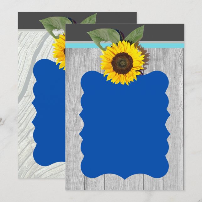 Solid aquamarin blau einladung (Vorne/Hinten)
