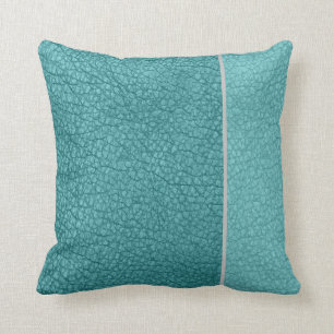 Solid Autumnal Blue auf Aquamarinem Blauem Graustr Kissen