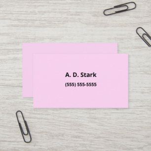 Solid Baby Pink Business Cards Visitenkarte