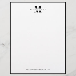 Solid Black Border Fett Letter Einfache Monogramm Briefbogen