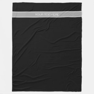 Solid Black, Dunkelgrau-Multiband-Name Fleecedecke