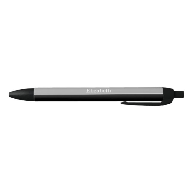 Solid Black, Dunkelgrau-Multiband-Name Kugelschreiber (Unterseite)