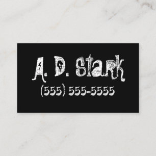 Solid Black Edgy Business Cards Visitenkarte