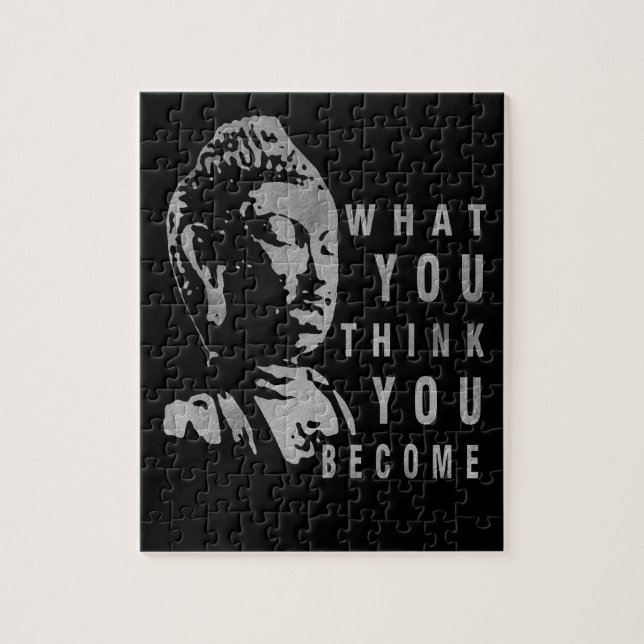 Solid Black Motivierend Buddha Zitat (Vertikal)
