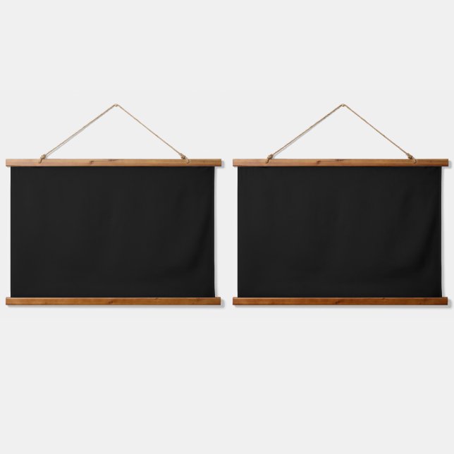 Solid Black WFH Hintergrundbild Hintergrund Zwei Wandteppich Mit Holzrahmen (Doppelt)