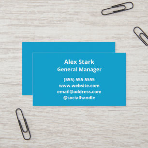 Solid Blue Business Cards Visitenkarte