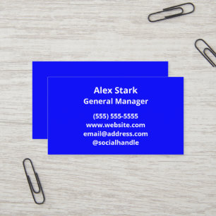 Solid Bright Blue Business Cards Visitenkarte
