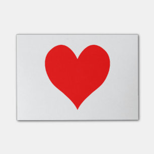Solid Bright Red Niedlich Heart Post-it Klebezettel