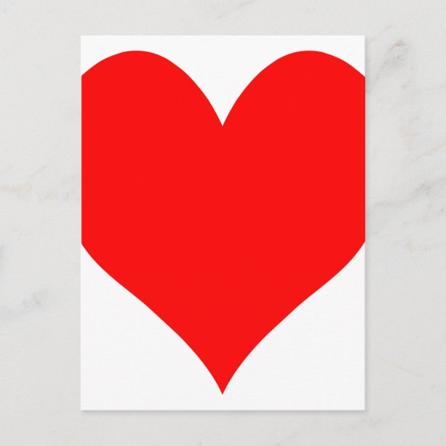 Solid Bright Red Niedlich Heart Postkarte (Vorderseite)