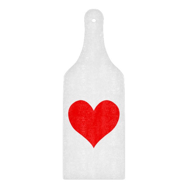 Solid Bright Red Niedlich Heart Schneidebrett (Vorderseite)