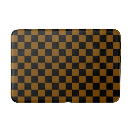 Solid Brown with Black Square Pattern Badematte