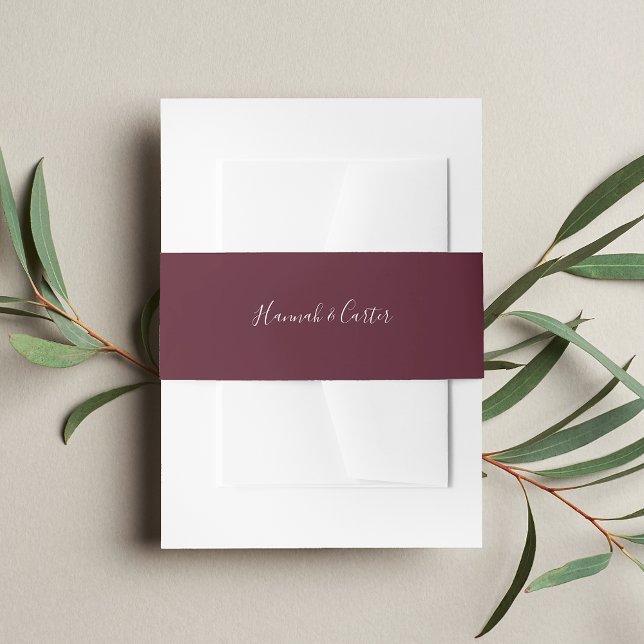 Solid Burgundy Wedding Einladungsbanderole (Von Creator hochgeladen)