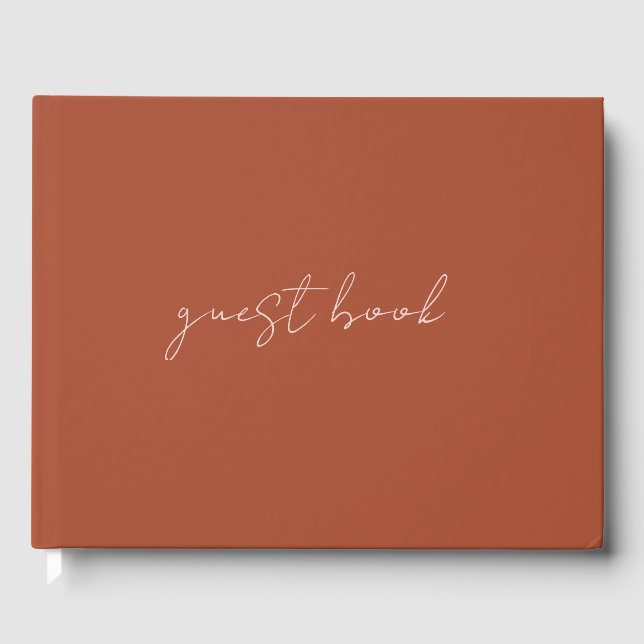 Solid Burnt Orange Gästebuch (Vorderseite)