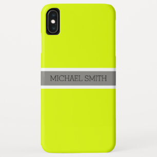 Solid Chartreuse Modern Gray Ribbon Eleganter Name Case-Mate iPhone Hülle