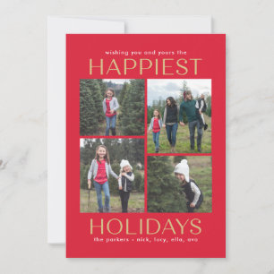 Solid Clean Collage Editable Color Holiday Card Feiertagskarte