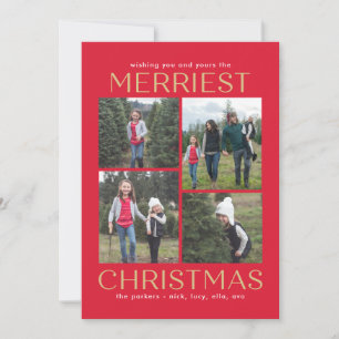Solid Clean Collage Editable Farbe Weihnachtskarte Feiertagskarte