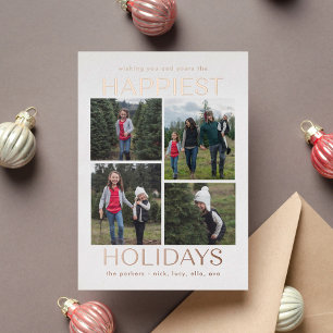 Solid Clean Collage FOIL Holiday Foto Card Folien Feiertagskarte