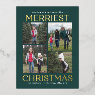 Solid Clean Collage FOIL Weihnachtskarte Postkarte