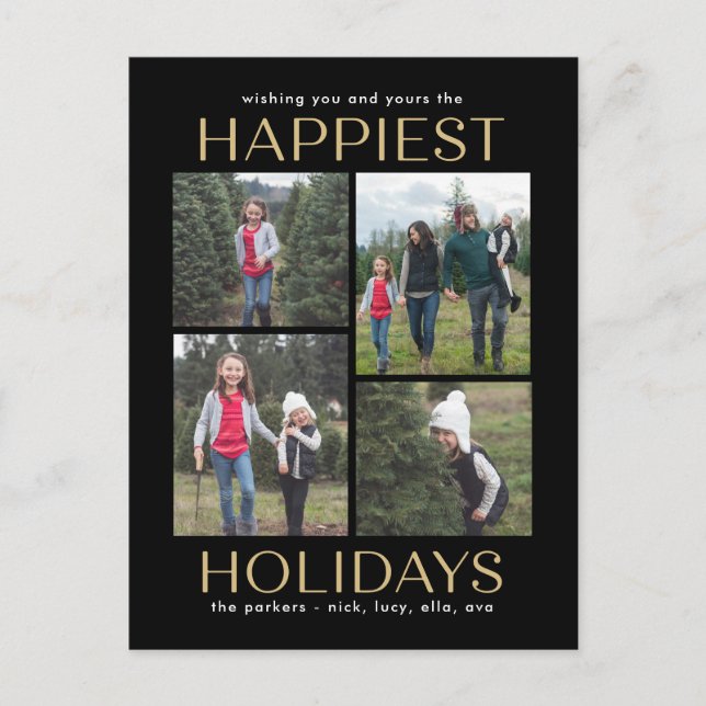 Solid Clean Collage Urlaubspostkarte Feiertagspostkarte (Vorderseite)