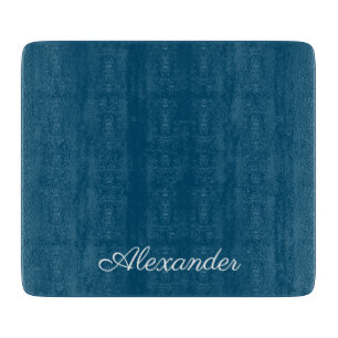 Solid Color Dark Aquamarin Blue Vorlage Weiße Schr Schneidebrett
