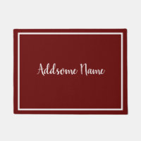 Solid Color Modern Basic Burgundy White Monogram