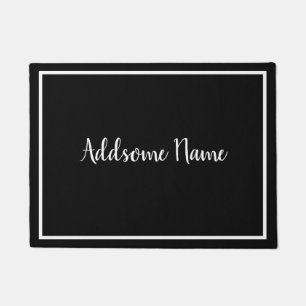 Solid Color Modern Schwarz-weiß Mit Monogramm Fußmatte
