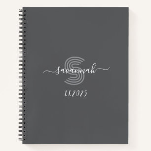 Solid Color Monogram Sketchbook Notizbuch